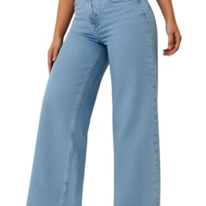 London Hills Women’s High Rise Wide Leg Jeans | Relaxed Fit Baggy Denim Pants | Stylish Straight Fit Comfortable Casual Wear Jeans for Women