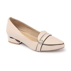 Carlton London Women Comfortable Block Heel Pointed Toe Fashion Pump Shoes for Daily use, Office use, Casual use