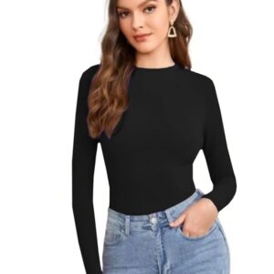 Dream Beauty Fashion Women's Full Sleeve Top Round Neck Casual Tshirt 23 Inches (BZF-Empire Top 4-P)