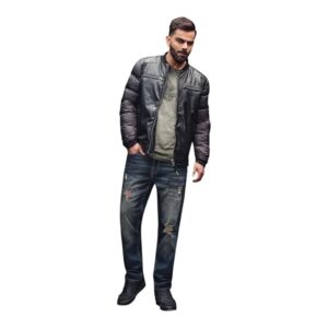 WROGN Men's Cotton Stretch Jeans | Dark Stone Wash | Skinny Crop Fit