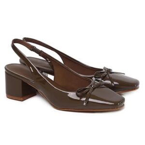 JM LOOKS Slingback Heels for Women Block Heels Pumps Chunky Heel for Office Wedding Party