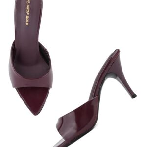 DROP BOLD Stylish Patent Slip - On Heels for Women