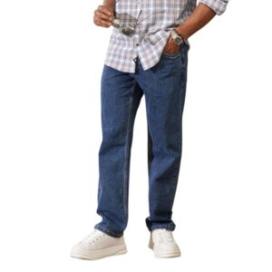 WROGN Men's Cotton Lycra Jeans | Dark Blue Clean Wash | Anti Fit