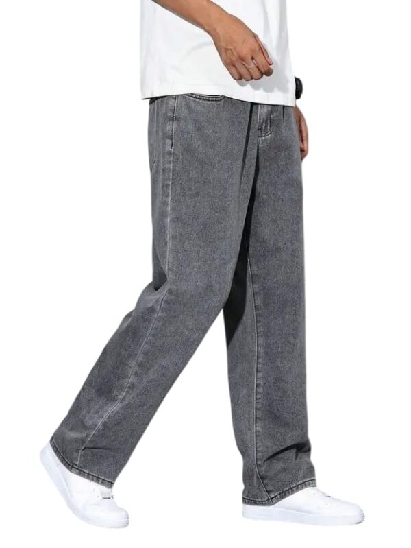 Men’s Loose Fit Grey Denim Jeans | Classic Straight Leg Pants | Comfortable Casual Wear Trousers for Men | Stylish Durable Everyday Bottoms for Work & Travel