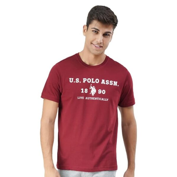 U.S. Polo ASSN. Men's Cotton Regular Fit Comfort Fit Brand Print I683 T-Shirt - Pack of 1