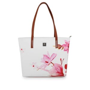 ESBEDA White-Pink Color Floral Printed Handbag For Women's