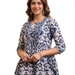 NAINVISH Regular Fit Printed Shirt Top Women | Tops Stylish Latest | Office Wear | Cotton Blend | Girls Top Women's