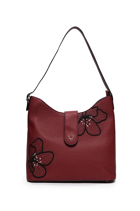 Allen Solly Womens embroidered maroon HANDBAG