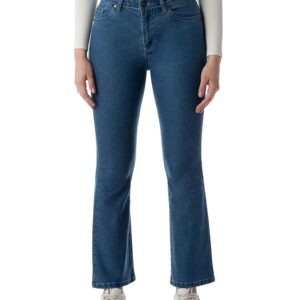 INKD Women's Flared Bootcut Jeans - High-Rise | Enzyme Wash | Classic 5 Pocket Styling | Jeans for Women (Available in Plus Sizes)
