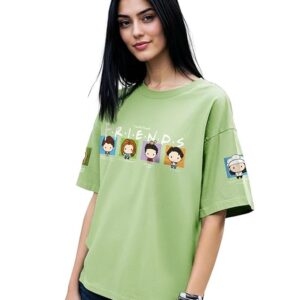 Bewakoof Women's Cotton Printed Oversized Fit Half Sleeve Round Neck T-Shirt | Casual wear | Streetwear | Oversized Tshirt for Woman Cotton| Baggy