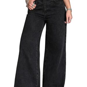 Women’s Black High Waist Denim Jeans | Straight, Relaxed, Wide Leg & Baggy Fit | High Rise Loose Oversized Denim Pants for Women | Comfortable Casual Everyday Wear | Oversized Woman baggys