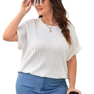 Zilcon Womens Dressy Casual Business Work Tops Summer Half Sleeve Boat Neck Jacquared Top for Women Formal, Casual, Office, Date, Outing, Party Tops
