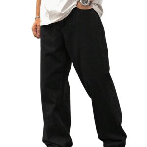 London Hills Men’s Relaxed Fit Baggy Jeans | Streetwear Style Loose Denim Pants for Casual Wear | Comfortable Cotton Blend Jeans with Trendy Wide Leg Fit