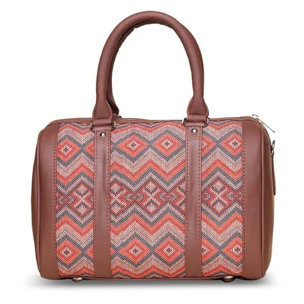 ZOUK Gwalior Weaves Printed Women's Jute Handcrafted vegan Leather Multicolor Handheld Handbag