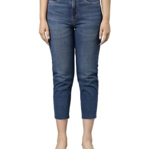 GO COLORS Soft Cotton Blend Cropped Jeans for Women| Breathable, Mid Rise