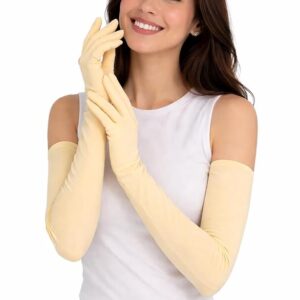Women's Driving Gloves, Printed Cotton Full Hand Summer Gloves for Protection from Sun Burn/Heat/Pollution (Pack of 1 Pair)