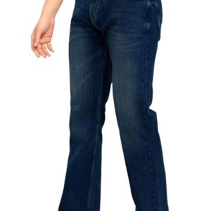 Waltz Men's High Waist Stretchable Boot Cut Wide Leg Flared Casual Denim Bell Bottom Jeans Pants for Men - Comes in Multiple Sizes & Colours (Black, Dark & Light Blue, Grey, White & Khaki) 28 to 40