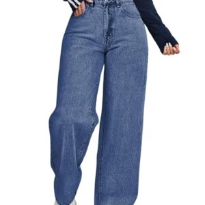 Celary Women High Waisted Wide Leg Jeans||Stretch Denim Palazzo Pants||Casual Loose Fit Straight Jeans for Women & Girls