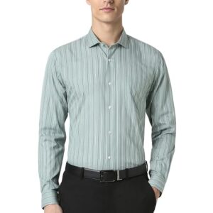 Peter England Men Polycotton Striped Slim Fit Shirt