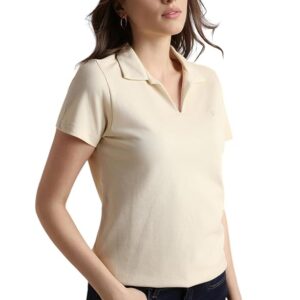 Van Heusen Women's Solid Regular Fit T-Shirt