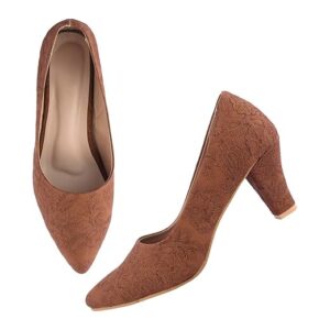 TRYME Gorgeous Block Heel Bellies Comfortable Cone Heel Pump Shoes for Women & Girls