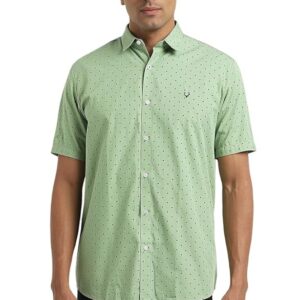 Allen Solly Men’s All‑Over Print Casual Shirt | Half Sleeve | Regular Fit | Contemporary Everyday Style