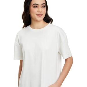 Symbol Premium Women Super Soft Cotton Round Neck Solid T-Shirt (Stylish | Oversized Fit) (Available in Plus Sizes)