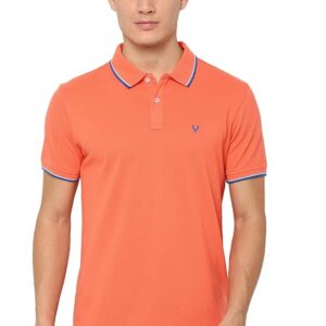 Allen Solly Men’s Solid Polo T‑Shirt | Regular Fit | Premium Cotton | Contrast Tipping Collar | Smart Casual Wear