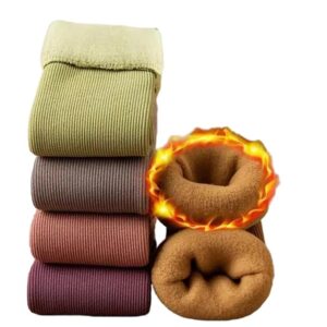 Starvis Autumn Winter 4 pcs Adult Warm Line Ribbed Snow Womens Stretch Knit Super Thick Wool Fur Socks Plush Thermal Men Women Fashion Fuzzy Solid Color Velvet Snow Socks