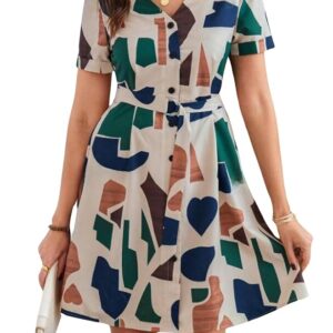 Leriya Fashion Summer Dress for Women | Short One Piece A-Line Midi Dress | Lightweight Vacation Wear & Daily Casual Outfit