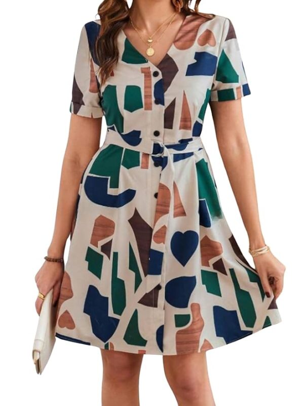 Leriya Fashion Summer Dress for Women | Short One Piece A-Line Midi Dress | Lightweight Vacation Wear & Daily Casual Outfit