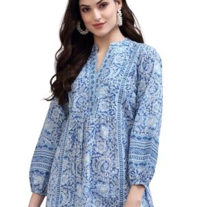 rytras Women's Floral Printed Cotton Regular Fit Top
