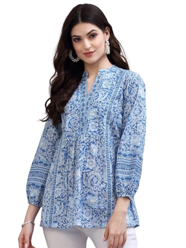 rytras Women's Floral Printed Cotton Regular Fit Top