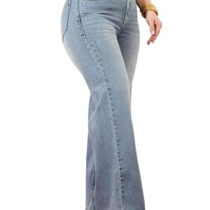 Miss Chase A+ Women's Wide Leg High Rise Regular Length Stretchable Denim Jeans