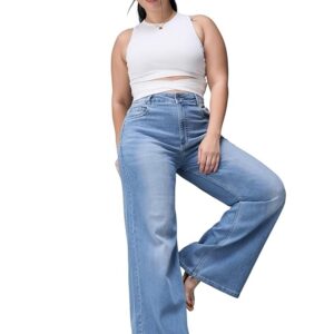 Miss Chase A+ Women's Bootcut High Rise Stretchable Denim Jeans
