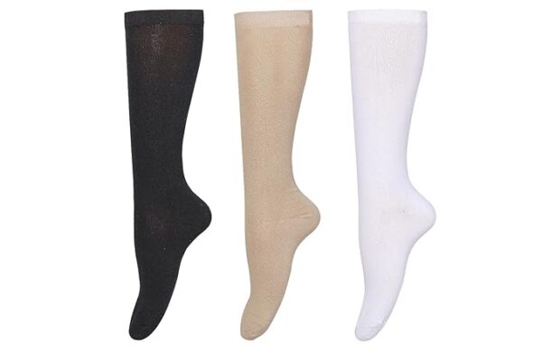 Supersox Knee Socks for Women Made With Premium Cotton, Breathable Long Knee High Stockings for Women, Ultimate Comfort and Style, Ideal for Daily Use- Pack of 3 (Free Size)