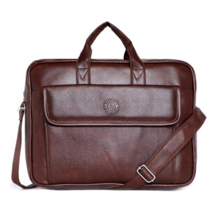 Bagneeds® Unisex Vegan Leather 16 Inch Laptop Messenger Bag | Padded Office Laptop Bag with Adjustable Shoulder Strap | Professional Travel Sling Bag