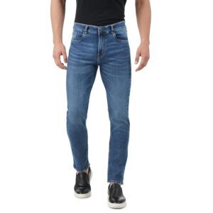 INKD Men's Stretchable Regular Fit Contrast Stitch Jeans