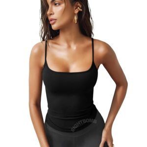 SIGHTBOMB Ultra Soft Premium Feather Touch Cuddle TEE Micro Fibre Spaghetti Tank Tops for Women