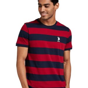 U.S. Polo ASSN. Men's Cotton Regular Fit Crew Neck Striper I688 Lounge T-Shirt (Pack of 1)