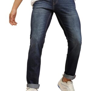 Highlander Mens Tapered Fit Denim Jeans|Regular Length|Mid-Rise|Stretchable Fabric| Jeans for Man | Men Jeans