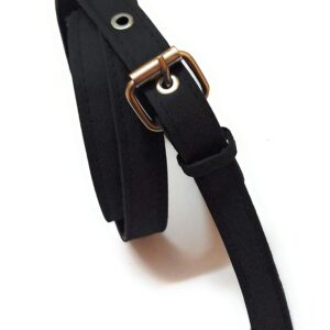 Women Denim Plus Size Jeans Belt Narrow Slim Skinny Black (Lenth-48 inch)