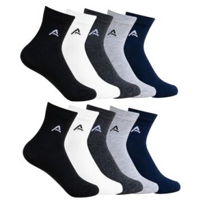 AMAREE Premium Soft & Comfortable Socks – Breathable, Durable & Everyday Wearr - Free Size Multicolor (Pack Of - 10)