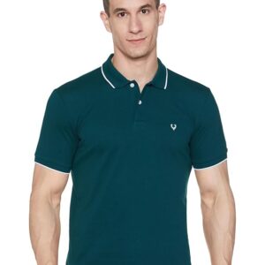 Allen Solly Men’s Solid Polo T‑Shirt | Regular Fit | Premium Fabric | Signature Sleeve Detail | Smart Casual Wear