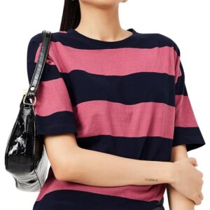 Max Women's Cotton Regular Fit Striped Drop Shoulder T-Shirt