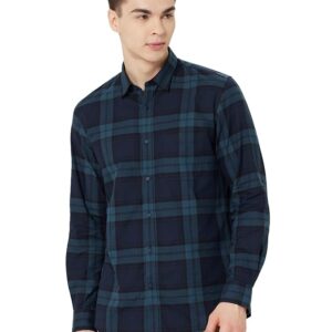 Peter England Men's Checkered Cotton Shirt | Smart Casual | Full Sleeves