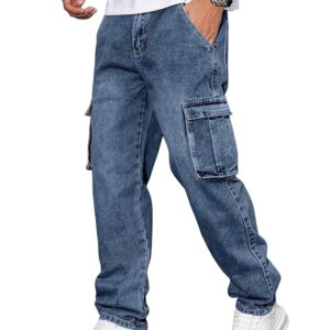 URBAN POCKETS Jeans for Men || Men's Jeans Denim (Blue-Cargo-Jeans-U23-24)