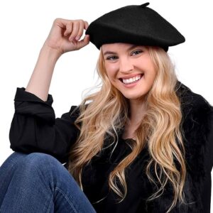 Yaksa Unisex Wool Blend French Artist Beret Caps for Women & Men