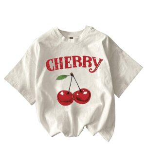 Jawdrobe Cotton Blend Oversized Fit Half Sleeve Printed Round Neck T-Shirt for Women