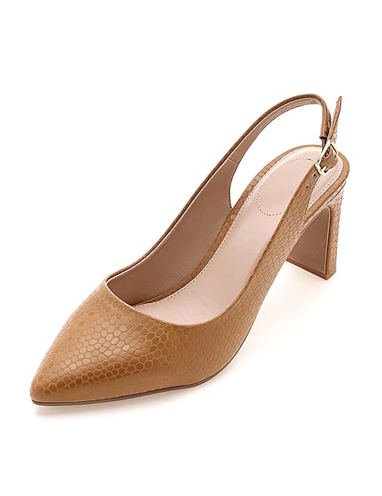 Symbol Premium Women's 'Desk to Dinner' Slingback Pumps (Ortholite Insole|Stylish Heels)